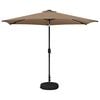 vidaXL Tuinparasol met LED-lampen en voet 300 x 300 cm Polyester Taupe