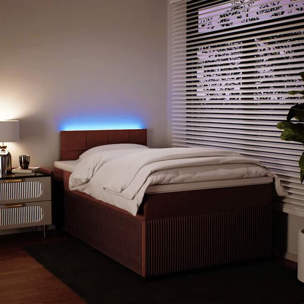 vidaXL Boxspring met matras fluweel roze 120x190 cm