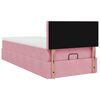 vidaXL Ottoman bed met matras en LED's 100x200 cm fluweel roze