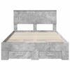 vidaXL Bedframe met hoofdeinde Beton Grijs 135 x 190 cm Bewerkt hout