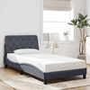 vidaXL Bedframe zonder matras 100x200 cm fluweel donkergrijs