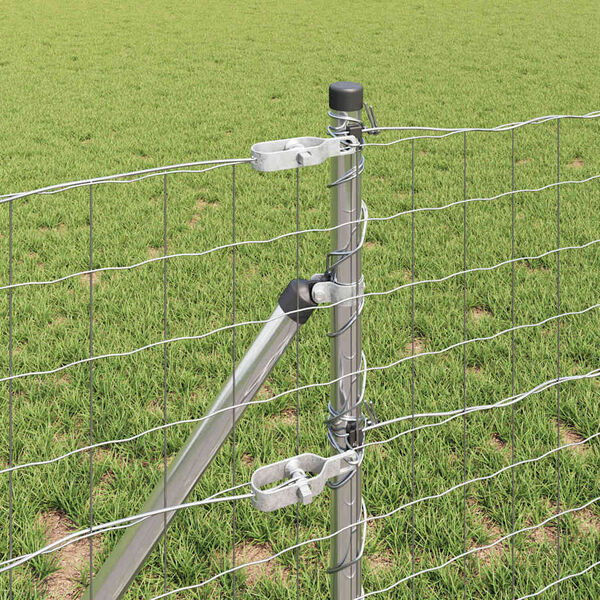 vidaXL Hek met Paal Zilver 0,4 x 50 m Staal en PVC