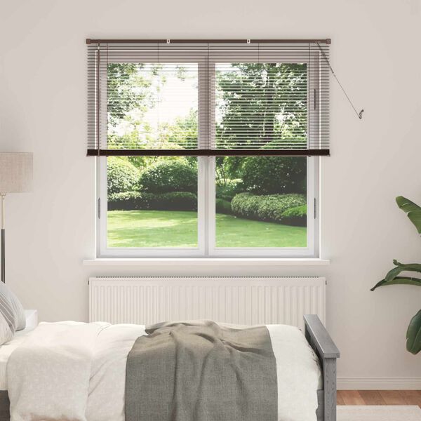 vidaXL Venetiaanse Blind Donkerbruin met Patroon 150 x 130 cm PVC