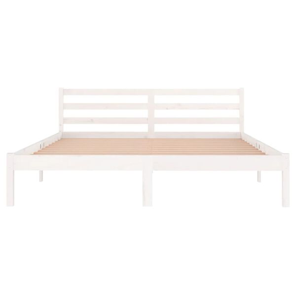 vidaXL Bedframe massief grenenhout wit 160x200 cm