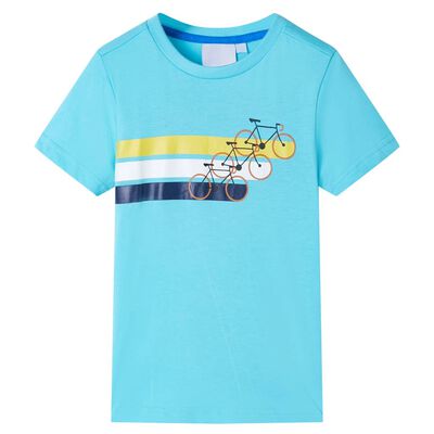 Kindershirt met korte mouwen 92 zeeblauw