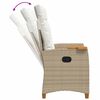 vidaXL Verstelbare stoel met theeplaat 62 x 64 x 112 cm poly rattan