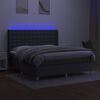vidaXL Boxspring met matras en LED stof donkergrijs 160x200 cm