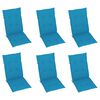 vidaXL Tuinstoelen 6 st verstelbaar met kussens massief teakhout