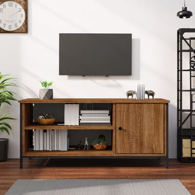 vidaXL Tv-meubel 100x40x45 cm bewerkt hout bruin eikenkleur