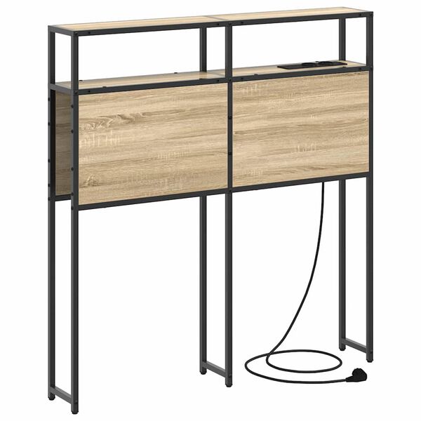 vidaXL Opberghoofdbord met plank Sonoma eiken 90 cm Bewerkt hout