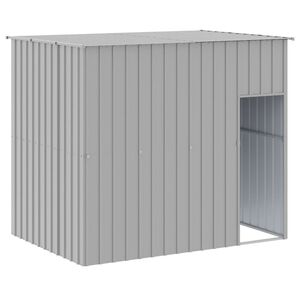 vidaXL Hondenhok met dak 214x153x181 cm gegalvaniseerd staal grijs