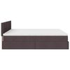 vidaXL Ottoman bed met matrassen en LED's 200x200cm stof donkerbruin
