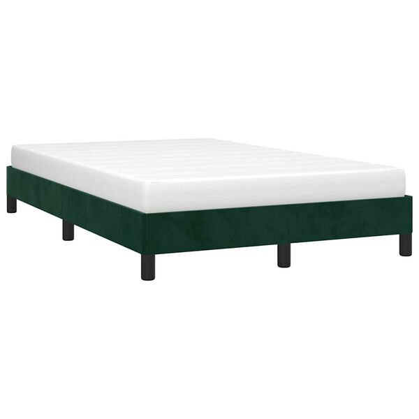 vidaXL Bedframe zonder matras 120x190 cm fluweel donkergroen
