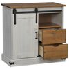 vidaXL Dressoir HALDEN met schuifdeur 80x40x80 cm massief hout wit