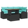 vidaXL Tuin Sofa Set 5 st Zwart Poly riet