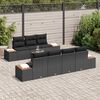 vidaXL Tuin Sofa Set met kussen met opslag 8 pcs Zwart Poly riet