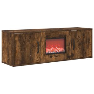 vidaXL Elektrische haard Gerookt eiken 110 x 30 x 36,5 cm Bewerkt hout