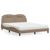 vidaXL Bed "Viana" met matras kunstleer cappuccinokleurig 160x200 cm