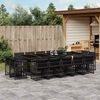 vidaXL 15-delige Tuinset met kussens poly rattan zwart