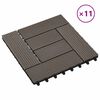 vidaXL Terras Tegel 11 pcs Donkerbruin 30 x 30 cm WPC