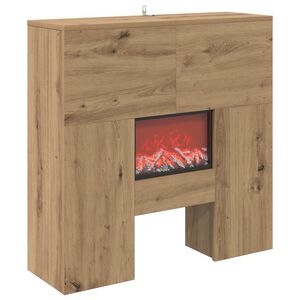 vidaXL Elektrische haard Artisanaal eiken 75 x 24,5 x 75 cm