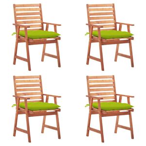 vidaXL Tuinstoelen 4 st met kussens massief acaciahout