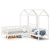 vidaXL Kinderbed met huisje en bankje massief grenenhout wit 80x200 cm