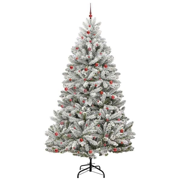 vidaXL Kunstkerstboom met 300 LED Groen en Wit 300 cm PVC en Metaal