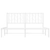vidaXL Bedframe met hoofdbord metaal wit 150x200 cm