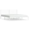 vidaXL Bedframe met hoofdbord metaal wit 183x213 cm