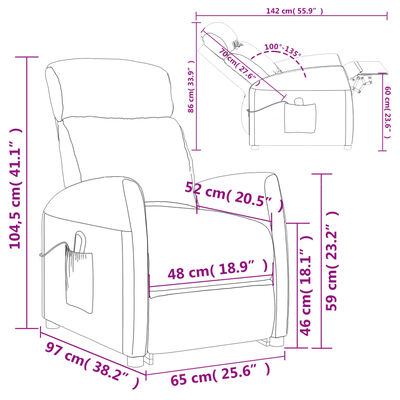 vidaXL Sta-op-stoel stof paars