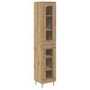 vidaXL Hoge kast 2 st Artisan Eiken 34,5 x 34 x 180 cm Bewerkt hout