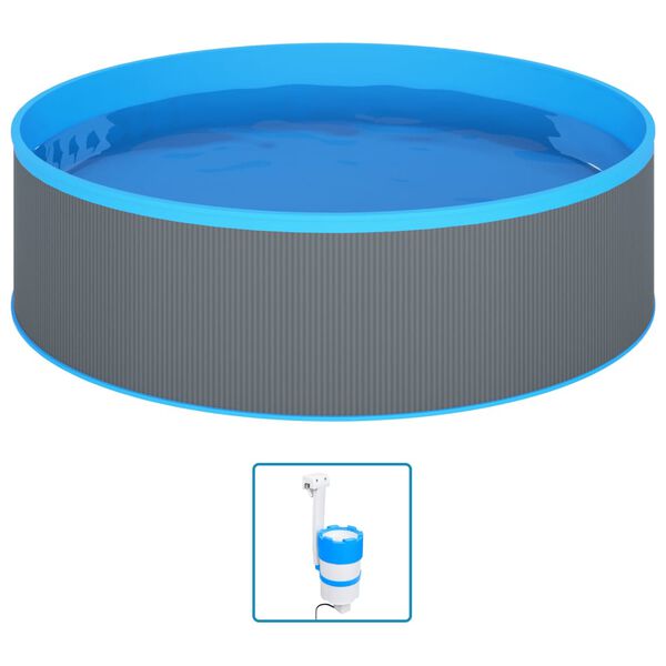 vidaXL Splasher pool met hangende skimmer en pomp 350x90 cm grijs