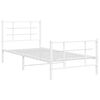 vidaXL Bedframe met hoofd- en voeteneinde metaal wit 90x200 cm
