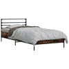 vidaXL Bedframe Gerookt eiken 80 x 200 cm Bewerkt hout