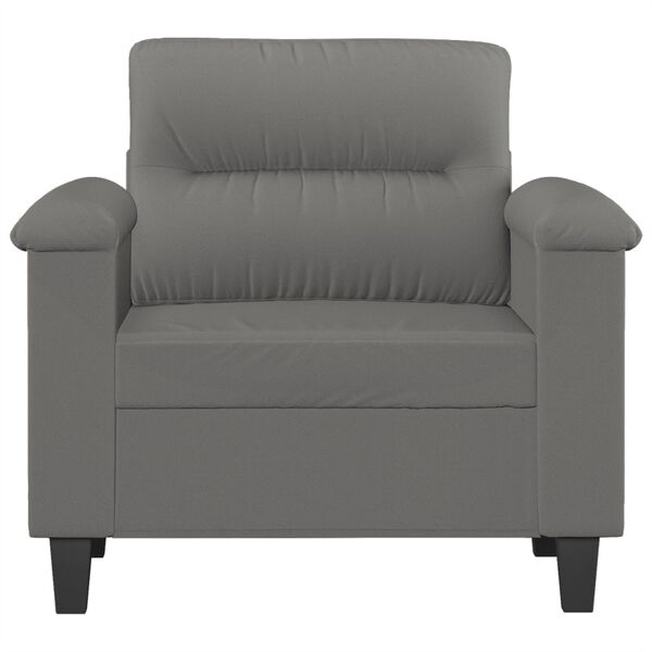 vidaXL Fauteuil 60 cm microvezelstof donkergrijs