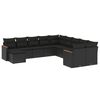 vidaXL 11-delige Loungeset met kussens poly rattan zwart