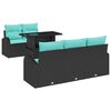 vidaXL Tuin Sofa Set 6 st Zwart Poly Rattan