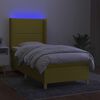 vidaXL Boxspring met matras en LED stof groen 90x200 cm
