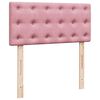 vidaXL Boxspring met matras fluweel roze 90x200 cm