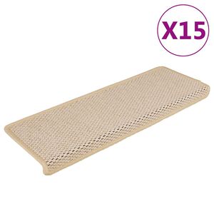 vidaXL Trapmatten zelfklevend 15 st sisal-look 65x21x4 cm Berber