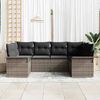 vidaXL Tuin Sofa Set met kussen met opslag 6 pcs Grijs Poly riet