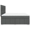 vidaXL Boxspring met matras stof donkergrijs 200x200 cm