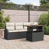 vidaXL Tuin Sofa Set met kussen 5 pcs Zwart en cr&egrave;me