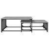 vidaXL 2-delige Salontafelset bewerkt hout en metaal grijs sonoma