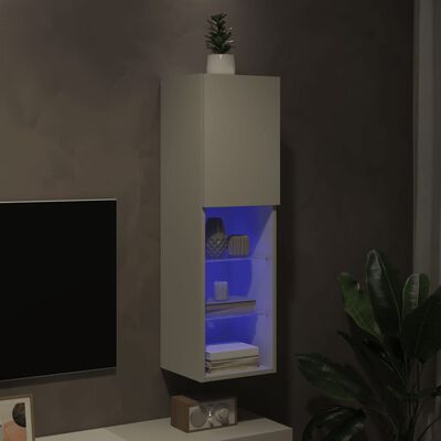 vidaXL Tv-meubel met LED-verlichting 30,5x30x102 cm wit
