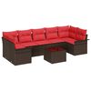 vidaXL Tuin Sofa Set 8 st Beige en Rood poly rattan