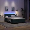 vidaXL LED Box Spring Bed met matras Donkergroen 140 x 200 cm Fluweel