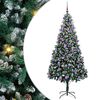 vidaXL Kunstkerstboom Groen 210 cm PVC en Staal en Kunststof