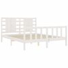 vidaXL Bedframe met hoofdbord massief hout wit